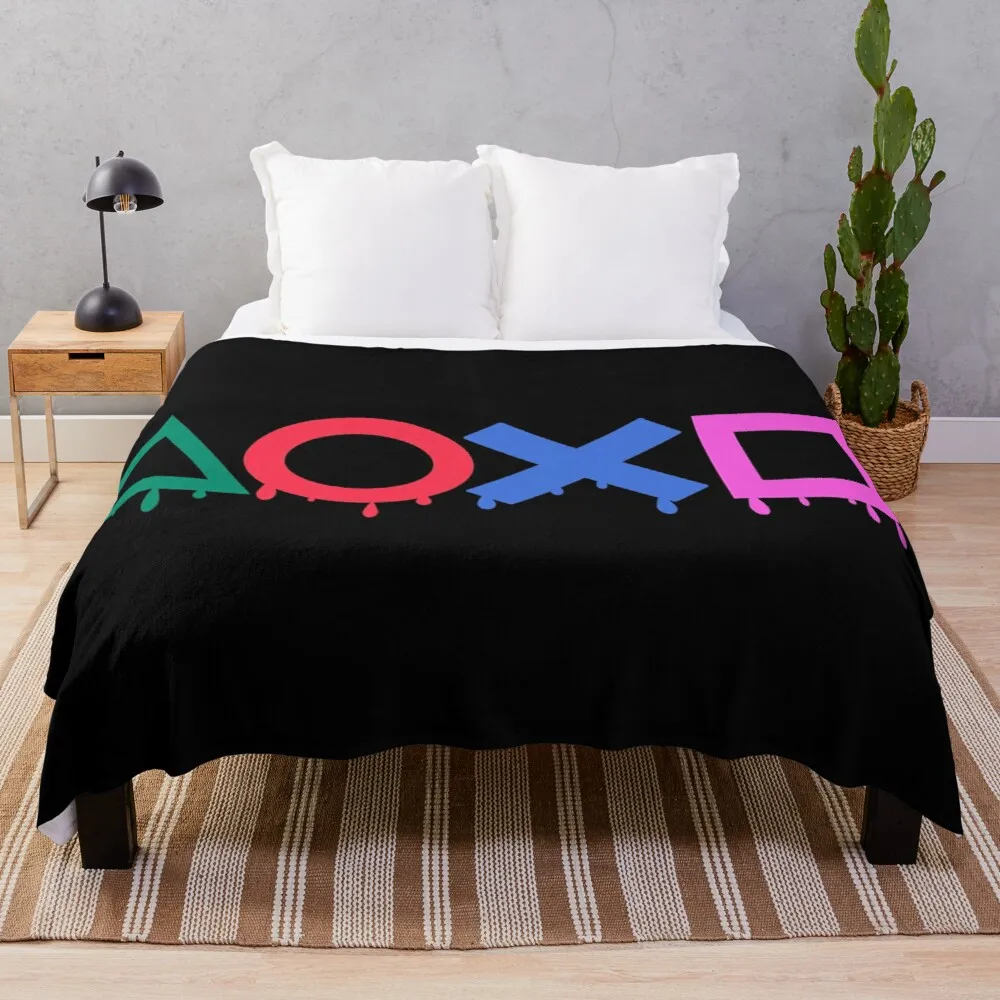 

Playstation Color Vintage Style Outdoor Fluffy Warm Cozy Fabric Plaid Cute Throw Blankets