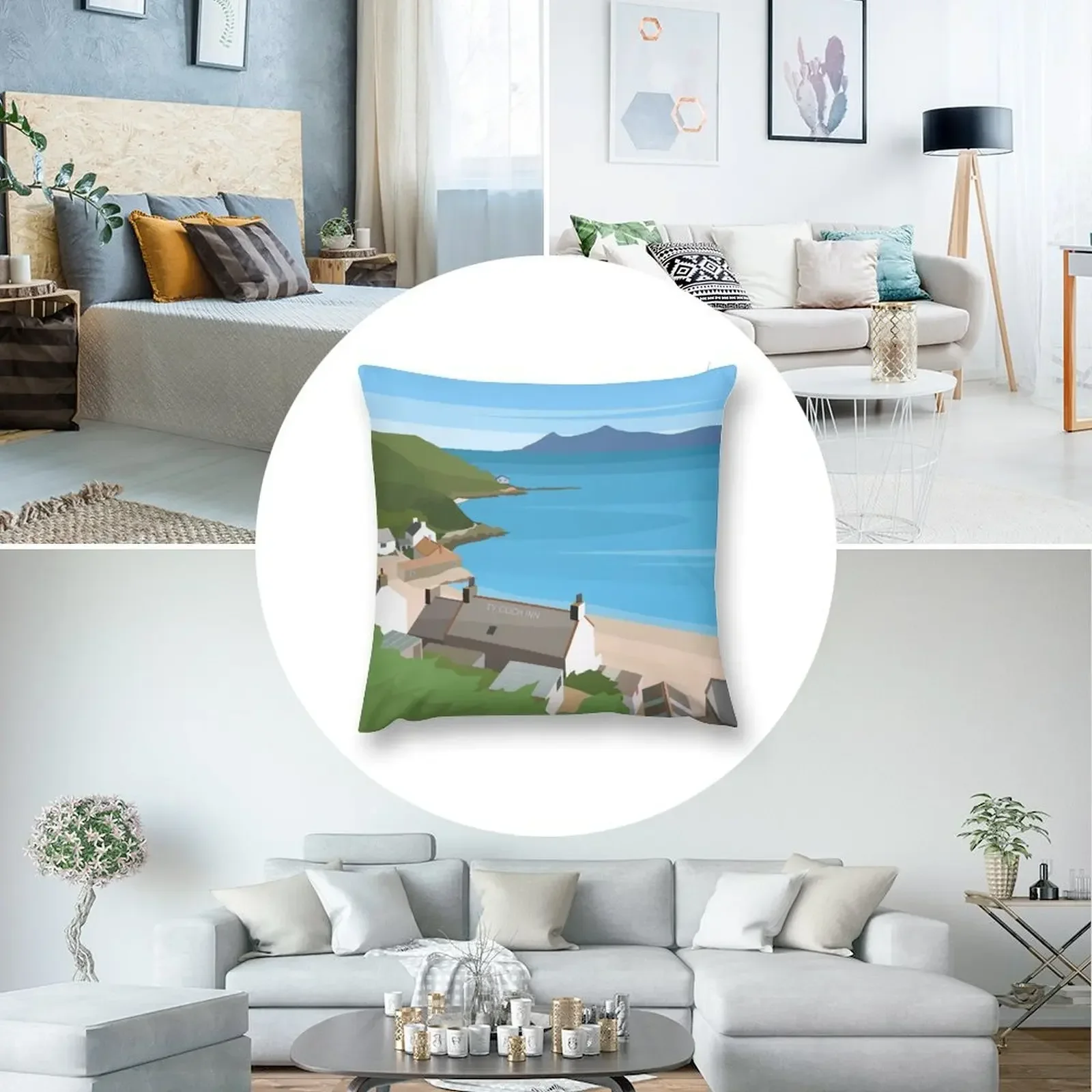 Morfa Ne Fisk Llyn Peninsula - Северная Уэльс Декоративная подушка на заказ Фото декоративная