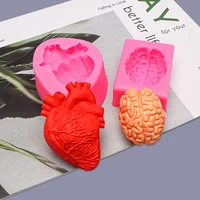 heart brain shape silicone mold resin kitchen baking tool diy pastry cake fondant moulds dessert chocolate candle decoration
