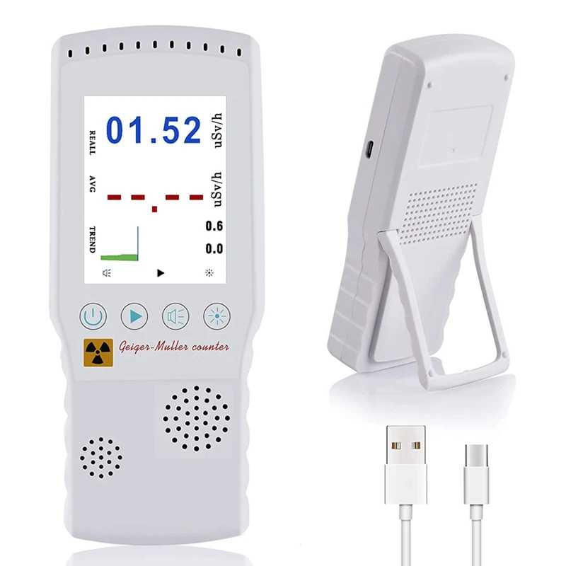 Geiger Counter Nuclear Radiation Detector, 0.01 USV/H,Dosimeter Monitor Nuclear Digital Meter For Industry