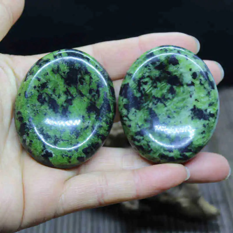 Tibetan jade medicine King Stone eye mask serpentine beauty dark green massage magnetism