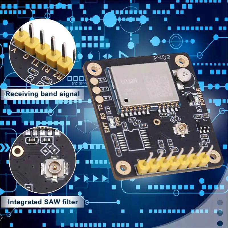 Фото Высокоточная плата базовой станции RTK 2X с модулем позиционирования Quectel LC29H (двухчастотный L1/L5) и выходом данных RTCM LC29HAA-ABIU №2