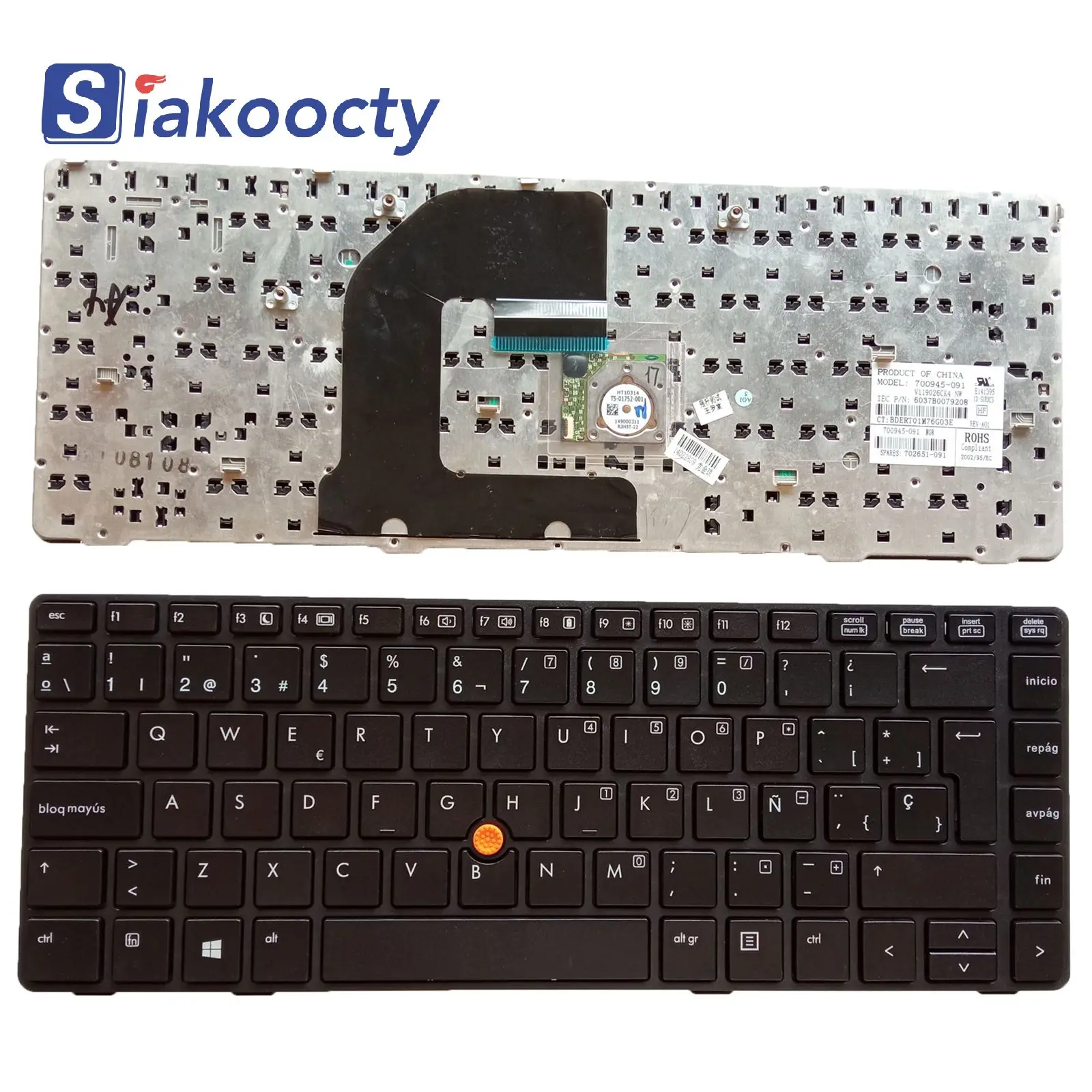 

Для HP EliteBook 8460p 8460w 8470p 8470w 6460b 6465b SP Клавиатура с точкой