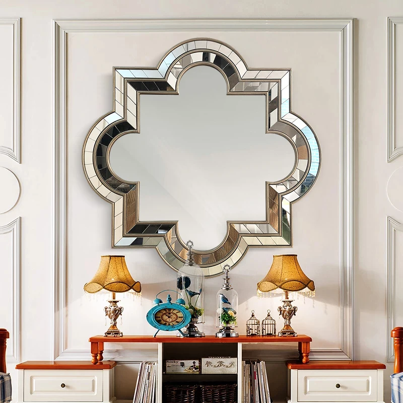 

Pendant Makeup Decor Mirror Wall Vintage Luxury Big Living Room Mirror Bath Bedroom Aesthetic Decoration Maison Room Decor