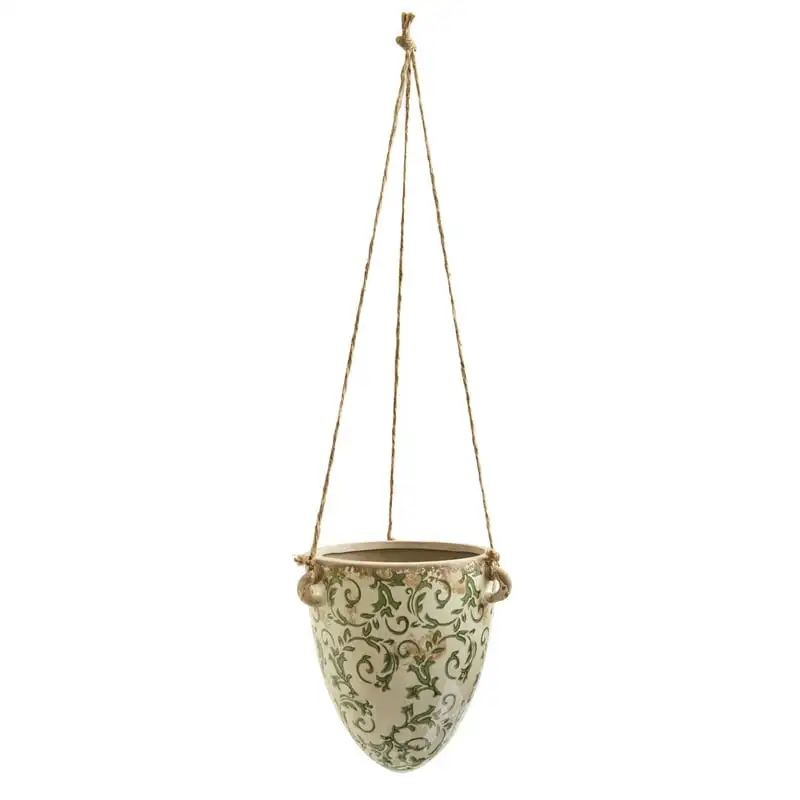 

Green Tuscan Hanging Ceramic Scroll Planter