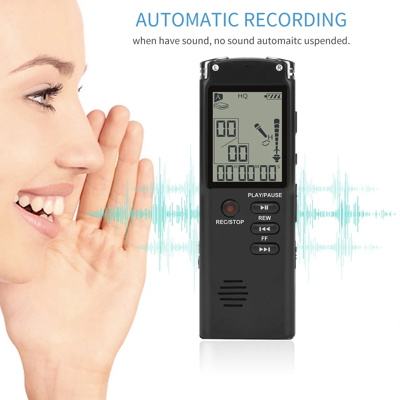 8GB/16GB/32GB High-Quality Digital Audio Voice Recorder a key lock screen Telephone Recording Real Time Display with MP3 Player