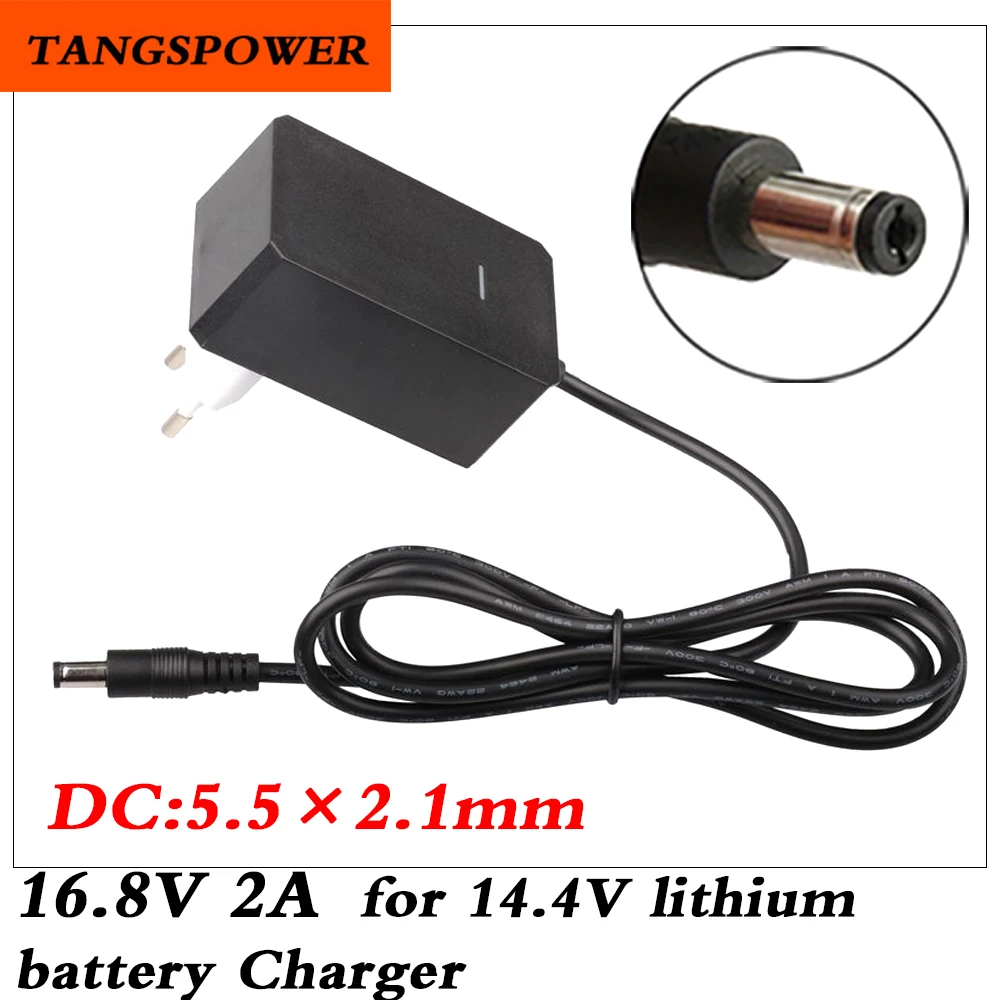 

16.8V 2A Charger for 18650 Lithium Battery 14.4V 4Series Screwdriver Lithium li-ion Battery Wall Charger AC 100V-240V EU/US Plug