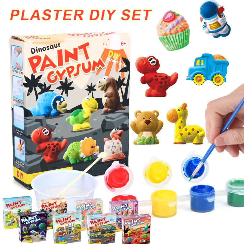 Children Painting Crafts DIY Painting Plaster Gypsum Fridge Magnets Kids Art Activities Educational Toys Plaster DIY Set