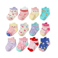 12 pairs baby non slip grip ankle socks with non skid soles for infants toddlers kids boys girls stocking children socks 1 7y
