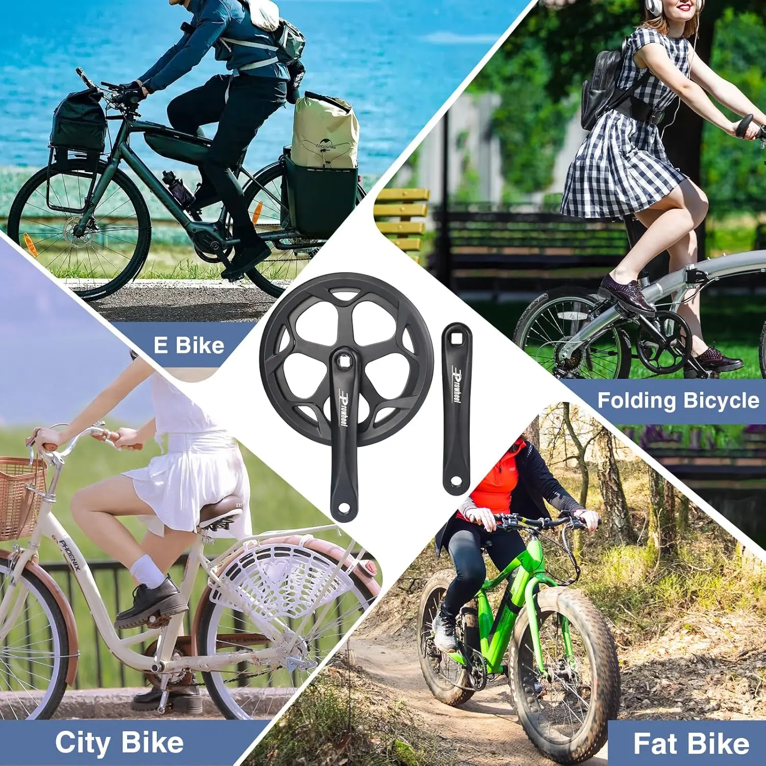 Кривошипная система ZUKKA Prowheel для велосипеда, универсальный квадратный кривошипный комплект 48T52T - 170 мм, двойная крышка цепи, 170 мм кривошипная рукоятка из алюминиевого сплава (art.: 3920c94aec9ef) - 3920c94aec9ef