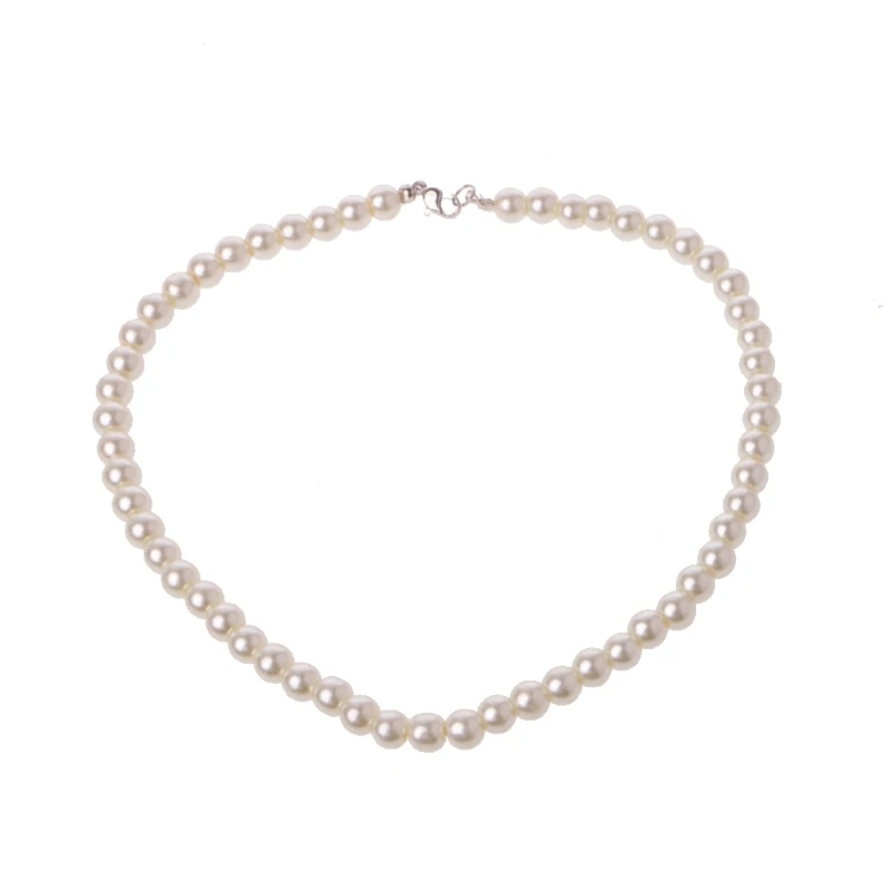 

Romantic Glass Imitation Freshwater Pearl Necklace Party Decor Beads Necklace