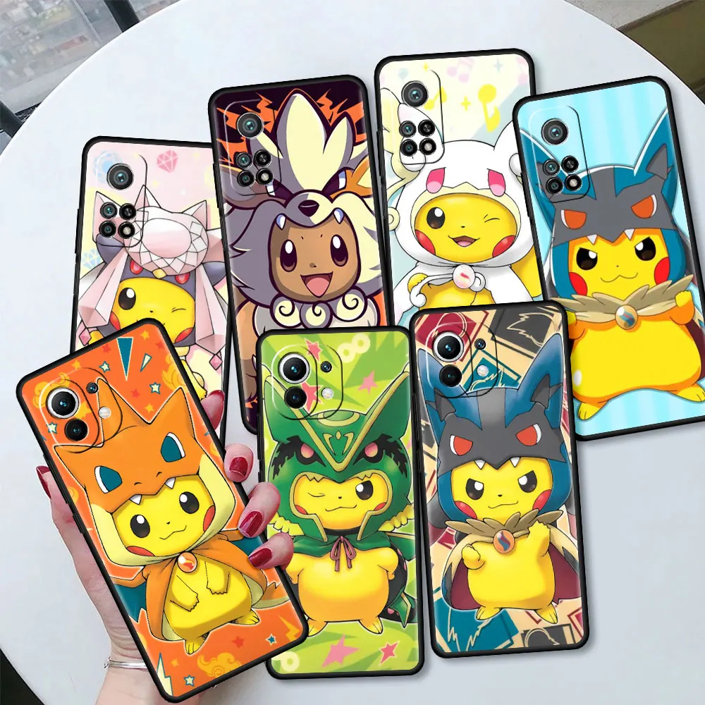 

Funny Pokemon Pikachu Soft Silicone Case For Xiaomi Mi 11 Lite 5G NE 11T Pro 12S Ultra 12 Note 10 10T 9T Phone Cover TPU Funda