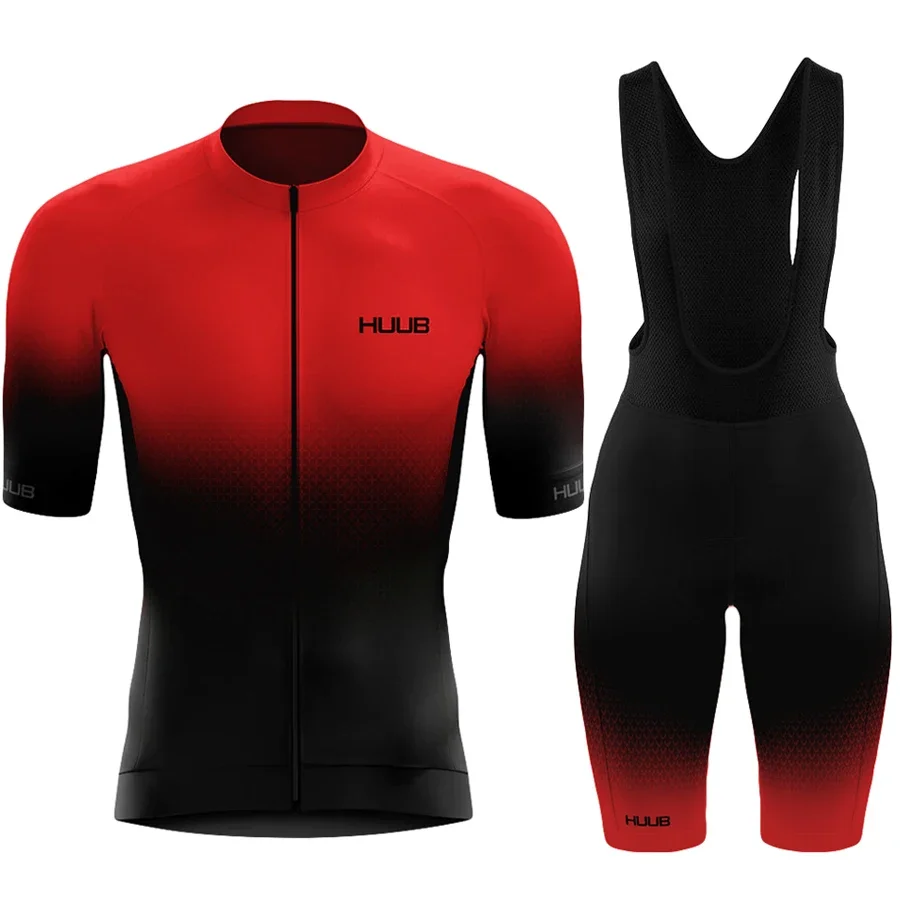 

Huub Black And Red Bicycle Jersey+bib Pants Sets Team Short Sleeve Maillot Ciclismo Men Cycling Jersey Summer Cycling Clothing