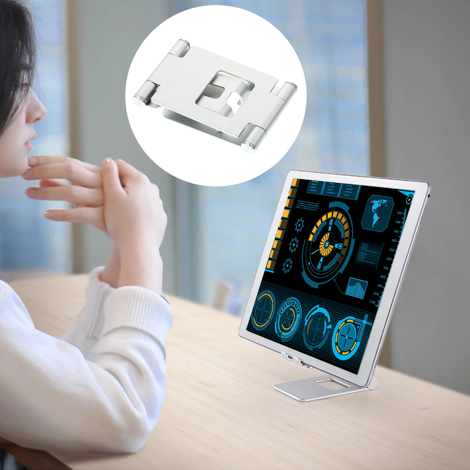 

1pc Folding Adjustable Desktop Phone Bracket Phone Holder Phone Stand Tablet Holder