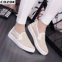 2022 summer mesh shoes female hollow student casual breathable sports running mesh panel shoes platform shoes womens shoes flats