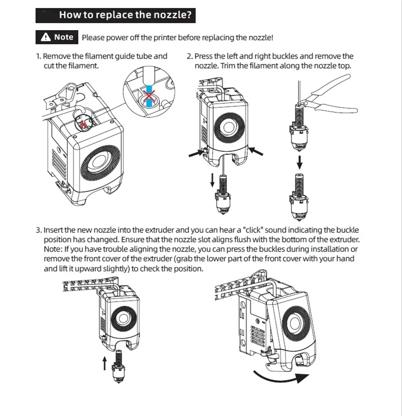 Для Flashforge Adventurer 5M Series сопла в сборе Hotend 0 25 мм/0 4 6 8 мм высокоскоростные аксессуары