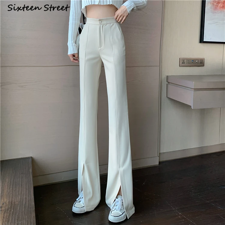 

Брюки женские абрикосовые с широкими штанинами, шикарные элегантные винтажные прямые деловые штаны с завышенной талией, модная одежда в Корейском стиле