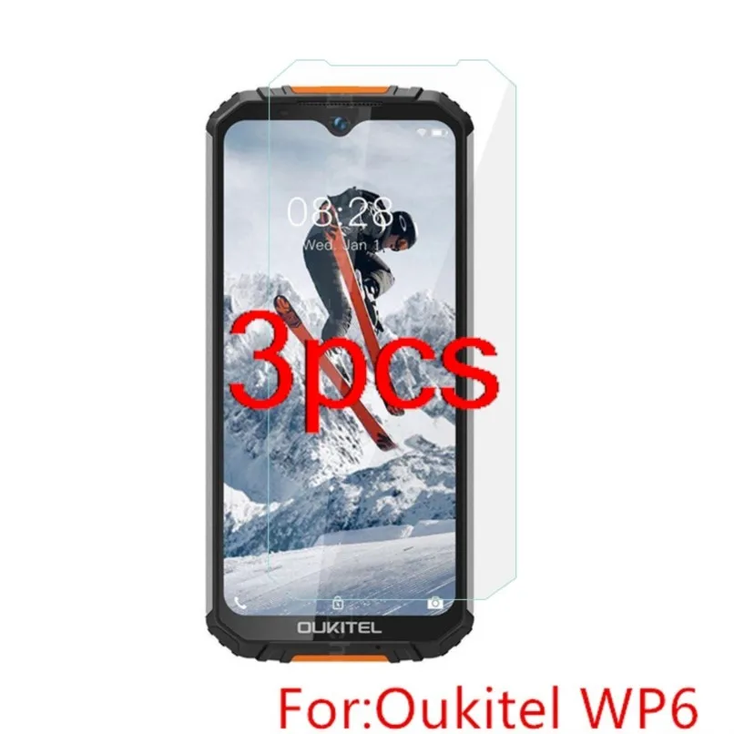 Прозрачное закаленное стекло для oukitel wp6 ip68 3 шт. защита экрана защитная пленка