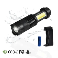 led flashlight side cob lamp design zoomable torch 1000lumens 4modes zoomable tactical led flashlight