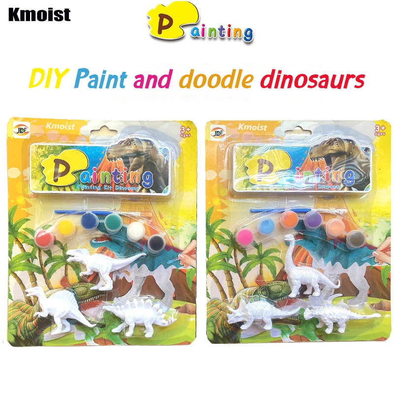 

Kmoist Painted Graffiti Dinosaur Children's Science and Education 3-Dimensional Hand-Made Coloring Painting Graffiti Dinosaur