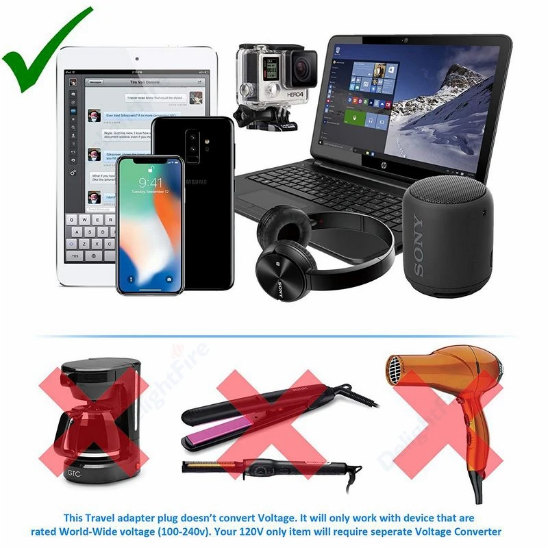 1 шт. адаптер для штепсельной вилки переходник с американской на европейскую