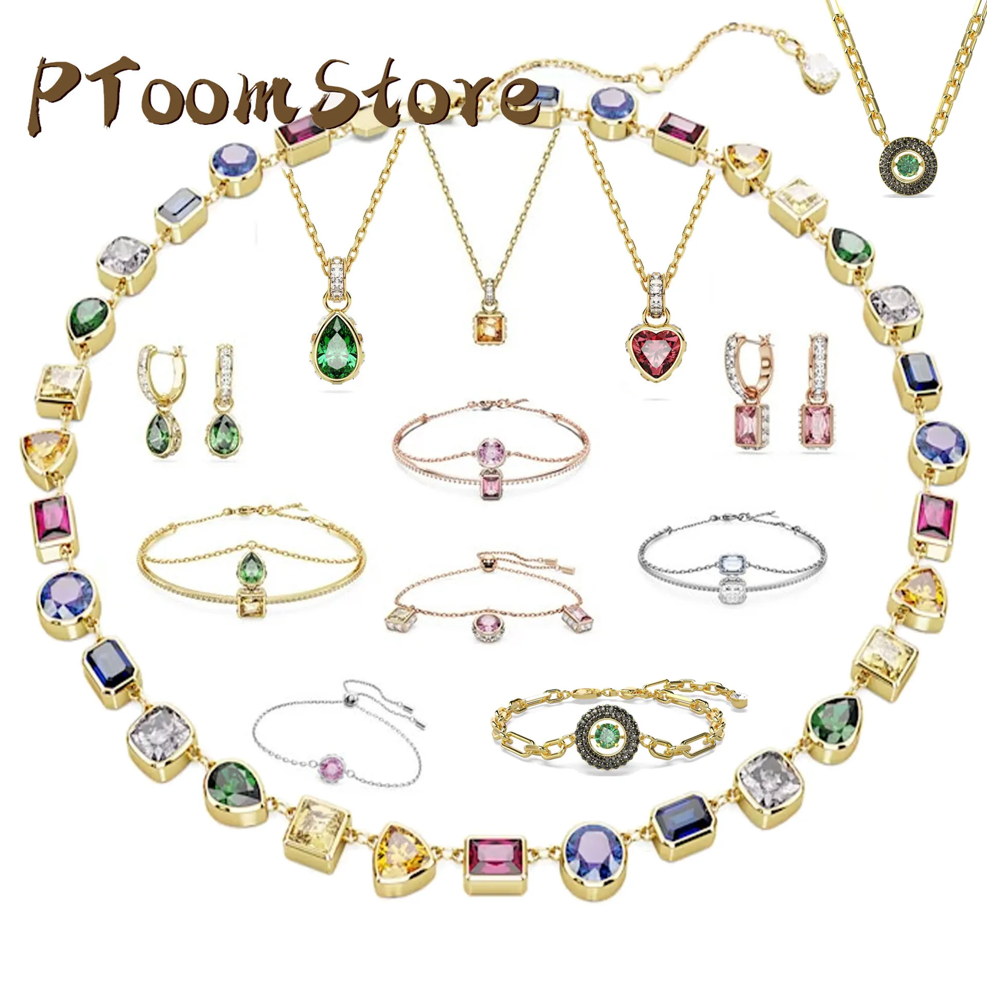 

Luxury Brand Stilla Necklace Earrings Bracelet Ring for Women Trend Fine Jewelry Set Charm Stainless Steel Jewelry Romantic Gift