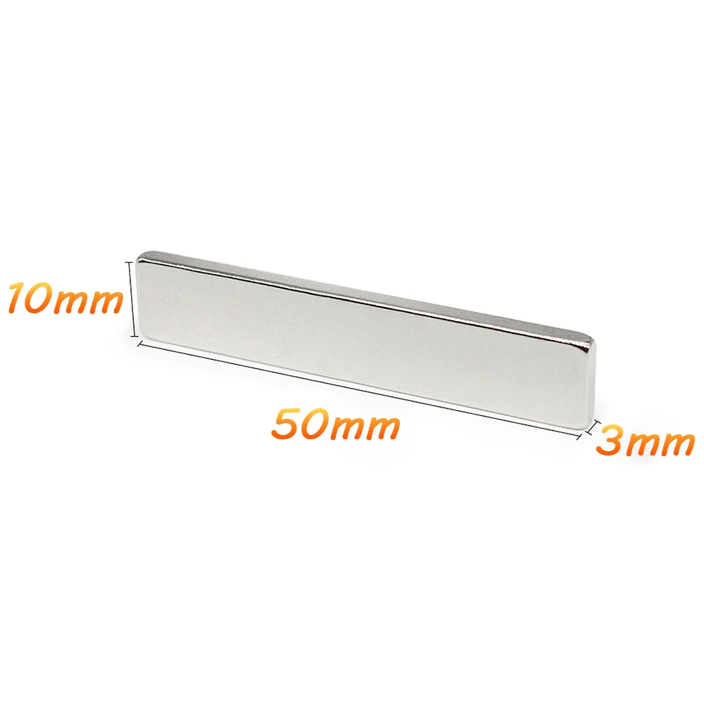 

2/5/10/15/20/30PCS 50x10x3mm Block Strong Powerful Magnets N35 Long Permanent Magnet 50x10x3 Quadrate Neodymium Magnet 50*10*3