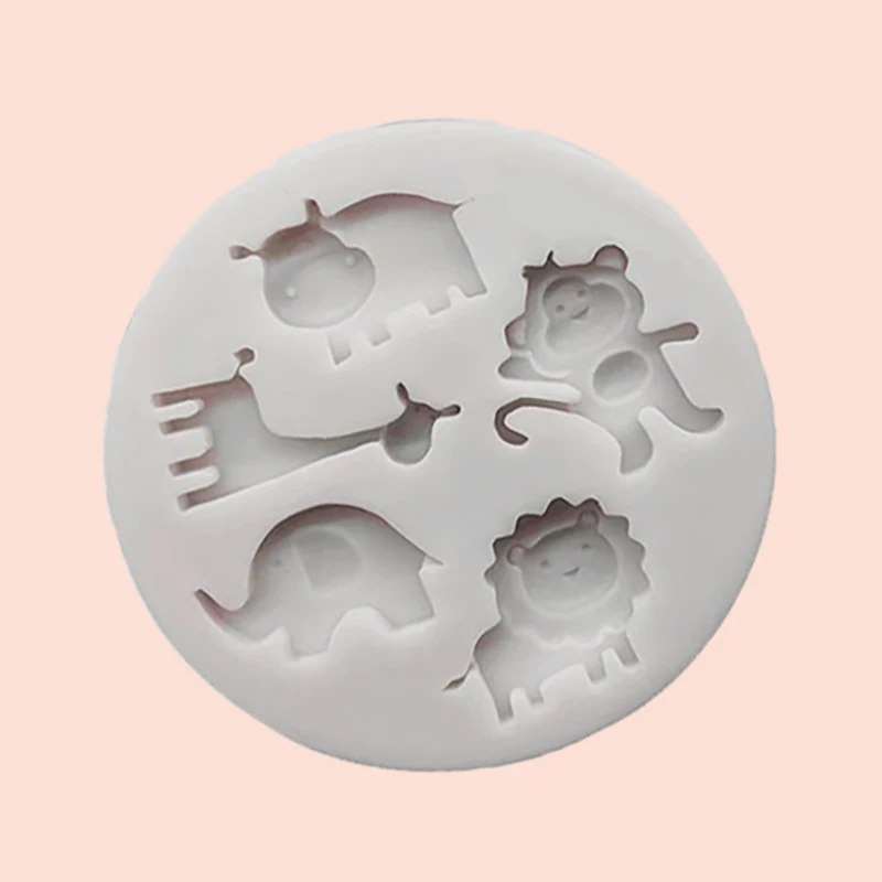 Силиконовая форма для выпечки в виде животных как лев бегемот зебра
