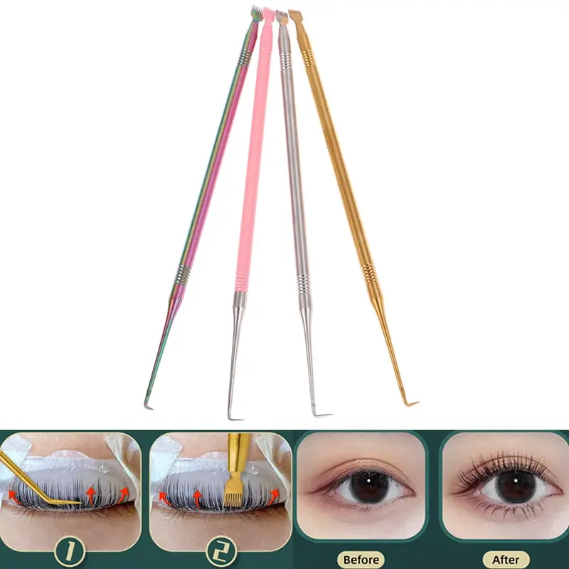

2In1 Eyelash Perm Lifting Tools Metal Clean Up Rods Beauty Makeup Lamination Eyelashes Separating Eyelash Extension Supplies