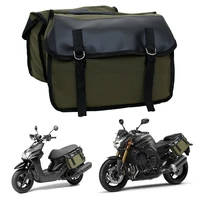 new touring saddle bag double luggage rack bag motorcycle canvas waterproof panniers box side tools bag pouch for motorbike