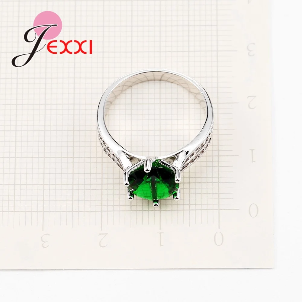 Серебряные кольца 925 ювелирные изделия стильный дизайн блестящий зеленый