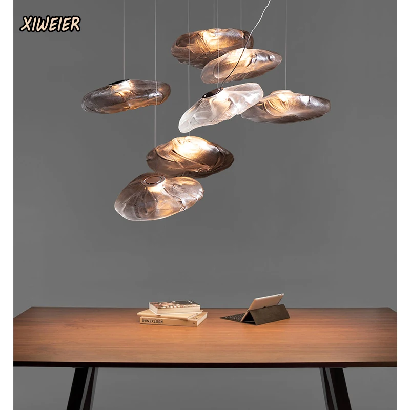 

Nordic Designer Individuality Creativity Smoke Gray Glass Pendant Lamp Duplex Stair Lamp Living Room Dining Room Pendant Lamps