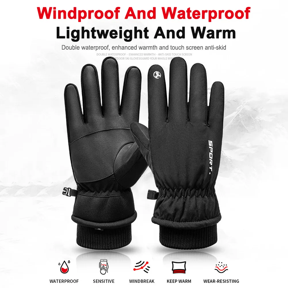 

Winter Cycling Gloves Bicycle Warm Touchscreen Full Finger Waterproof Outdoor Bike Skiing Motorcycle Riding Gloves Men Women