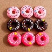 10pcs cute resin chocolate donuts flat back scrapbook embellishments charms for jewelry making girls hair clip diy crafts gifts