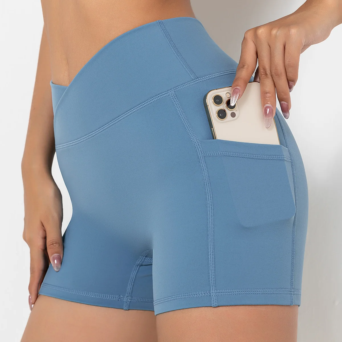 

Fitness Sports Shorts High Waist Yoga Leggings Gym Tight Nylon Shorts Woman Fitness Elastic Breathable Running Yoga Shorts Women