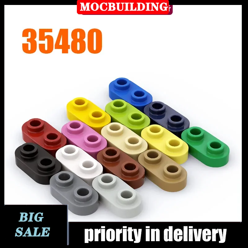 10 шт. детали MOC 35480 пластина 1 х 2 закругленные с открытыми шпильками совместимые