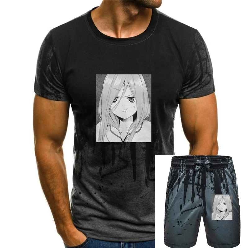 

Men T-Shirt Miku Nakano Pouting The Quintessential Quintuplets Cotton Tees Short Sleeve Manga Anime T Shirt Crew Neck Tops New