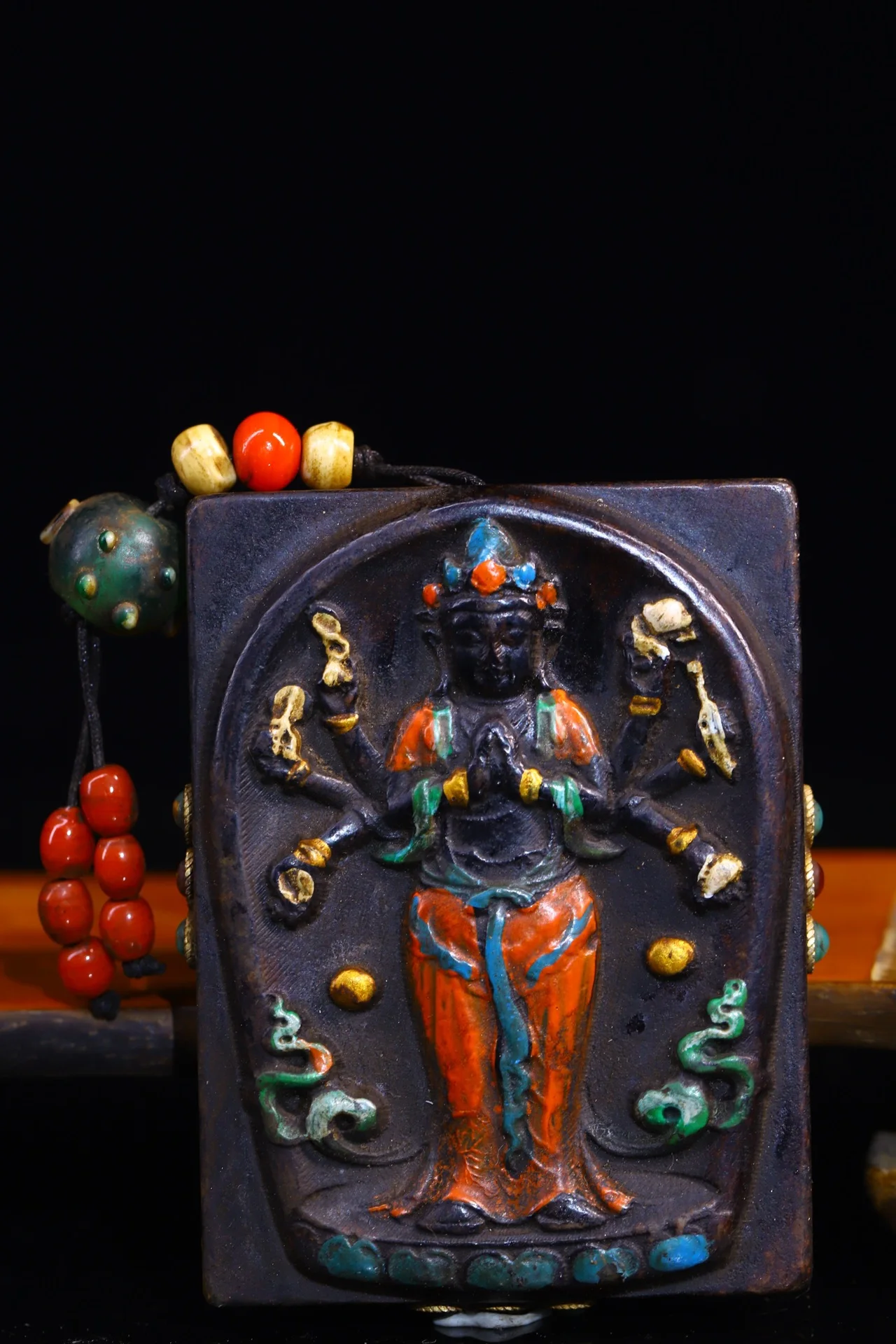 Коллекция тибетских храмов 3 дюйма старый натуральный метеорит окрашенный