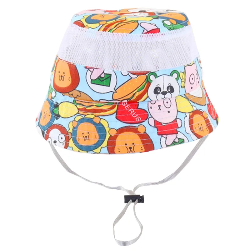 

Mesh Panama Girl Summer Baby Hat Cartoon Outdoor Breathable Boys Cap UV Baby Bucket Hat Baby Sun Hat Toddler Kids Sun Hats