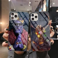 bandai thanos hero avengers marvel phone case tempered glass for iphone 13 12 mini 11 pro xr xs max 8 x plus se 2020 soft cover