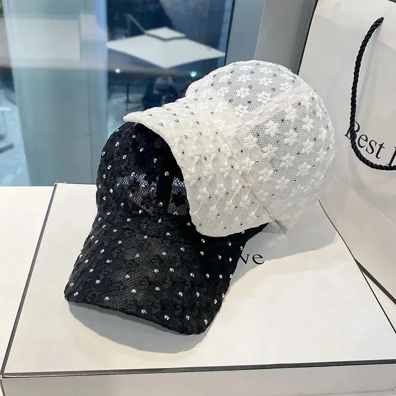 

Baseball Cap Women Hat Ladies Hats and Caps Flower Net Hat Peaked Cap Summer Hats for Women Snapback Beach Hat Sun Kpop Cap