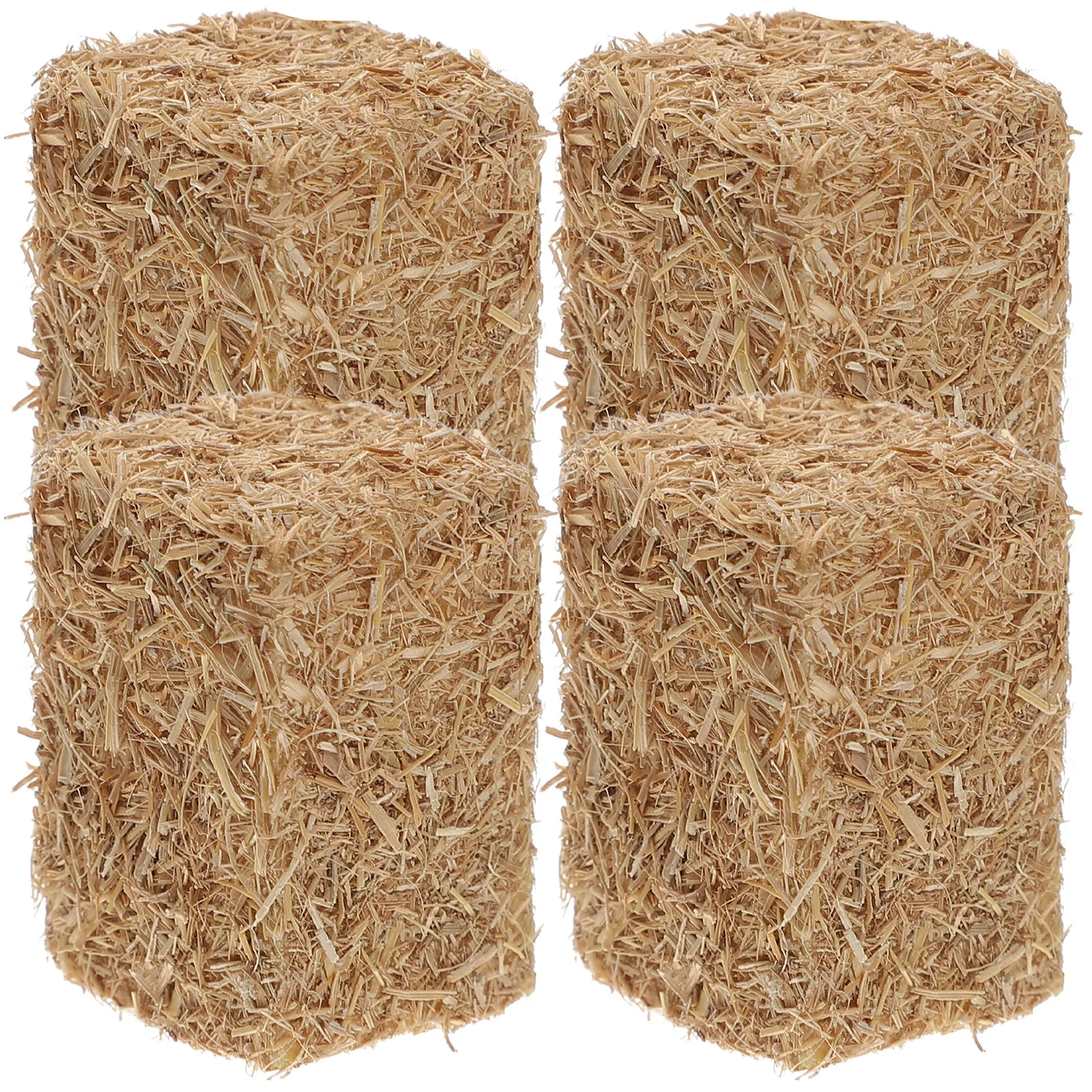 

4 Pcs Mini Haystack Fuax Scene Layout Prop Decor Toys Miniature Hayrick Fake Wood Garden Child Natural Home