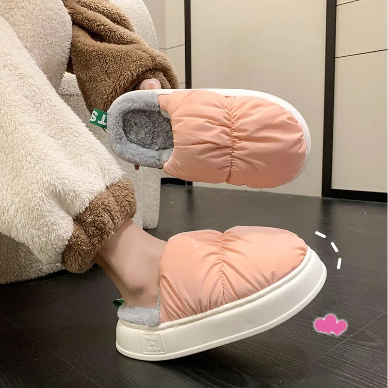 

Тапочки женские плюшевые, теплые Нескользящие, на толстой подошве, домашняя обувь, для улицы и дома, водонепроницаемые шлепанцы, смешные, дл...