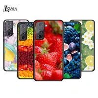 hot fruits food soft black cover for samsung galaxy s22 s21 s20 fe ultra s10 s10e lite s9 plus phone case coque