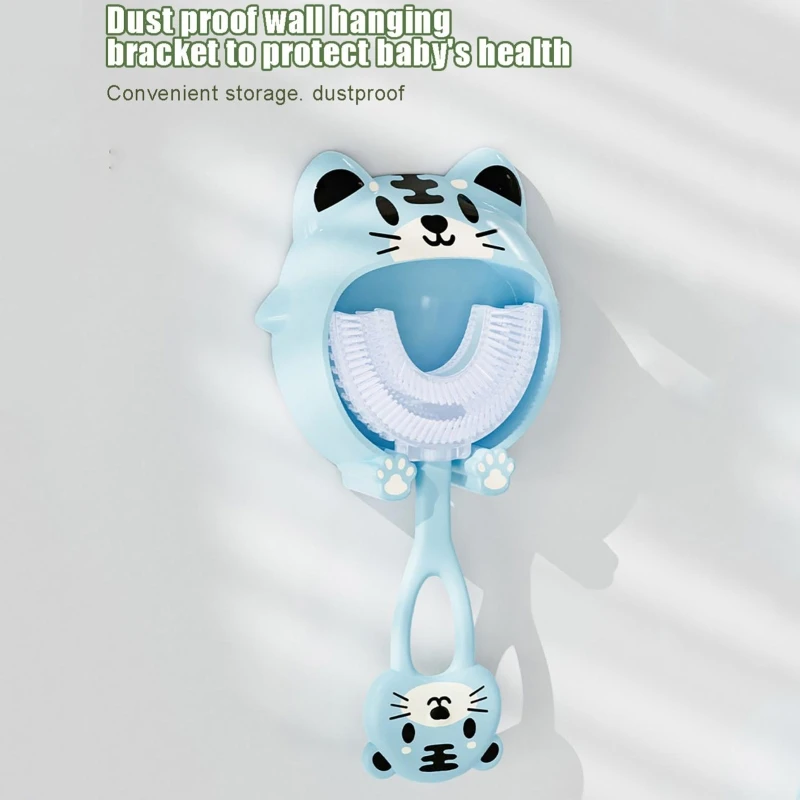 

Набор детских зубных щеток и держателей, зубные щетки ручной тренировки на 360 ° для чистки полости рта, зубная щетка с мягкой силиконовой гол...