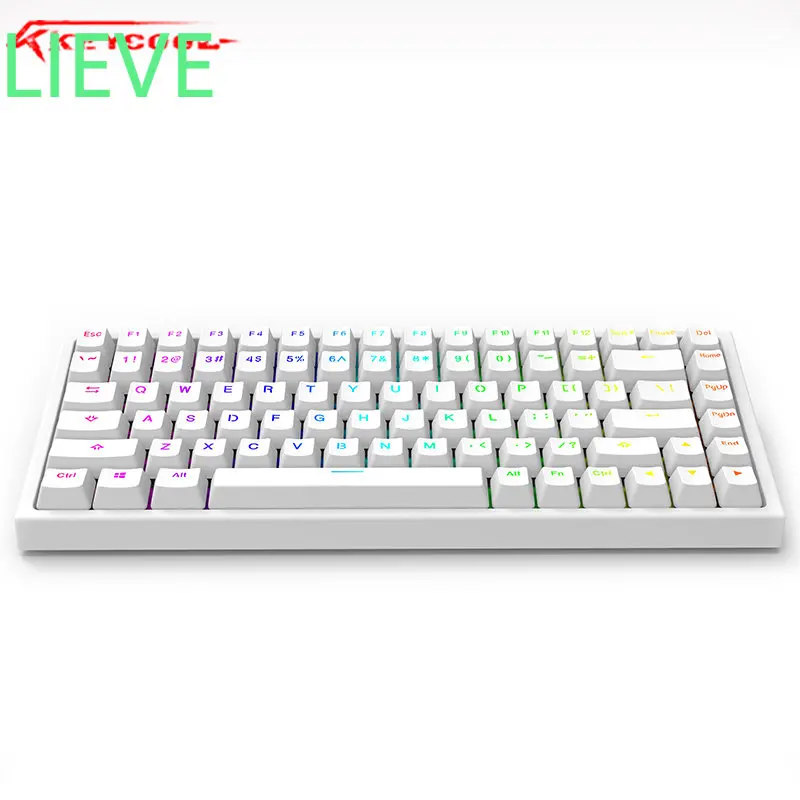 

Keycool 84 keys mechanical keyboard kit RGB Hotswap Backlit for tablet PC with gateron kailh box switch mini compact