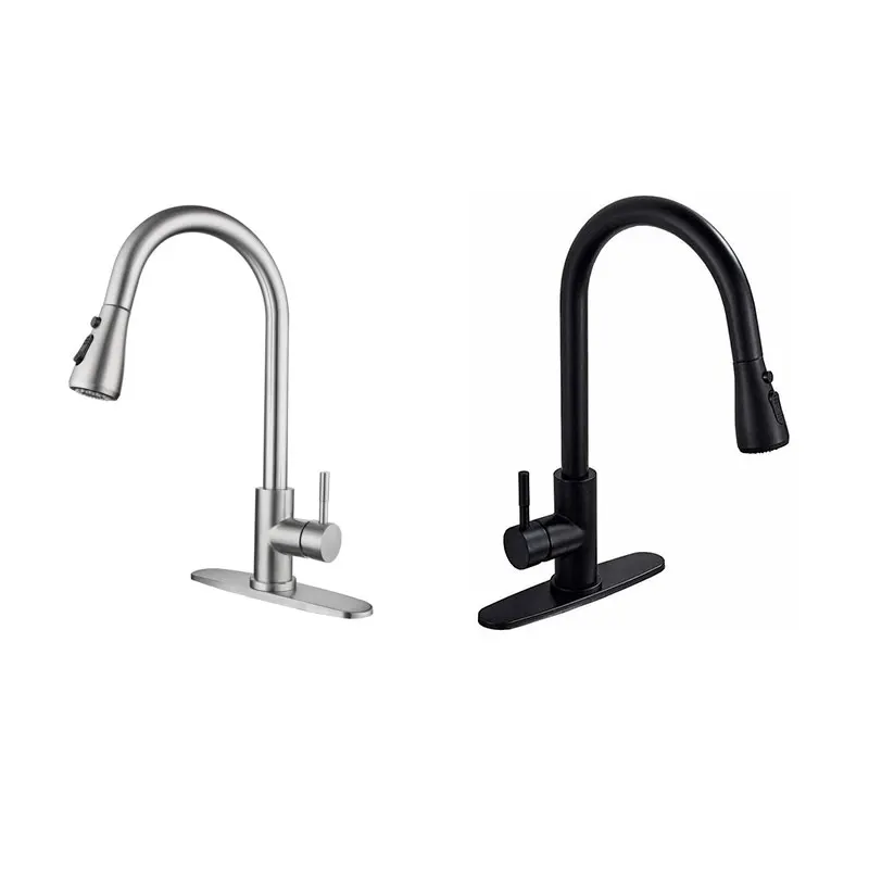 

Home Kitchen Faucet with Sprayer Single Handle Pull Out Swivel Mixer Sink Tap