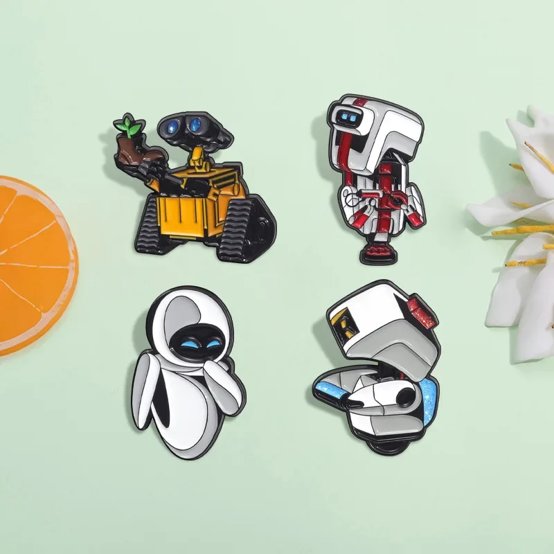 Новые эмалированные булавки Disney Walle мультяшный робот Eva металлический значок
