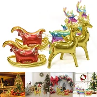 3 pcsset standing deer balloons reindeer foil balloons christmas party decor 2023 new year globos kids favors inflatable toys