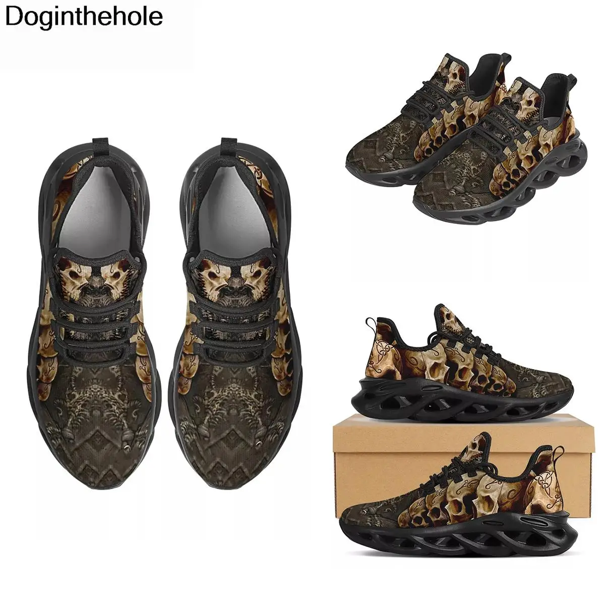 

Летние кроссовки Doginthehole, крутая Мужская Дизайнерская обувь с черепом, дышащая обувь на плоской подошве для подростков, новая мужская обувь
